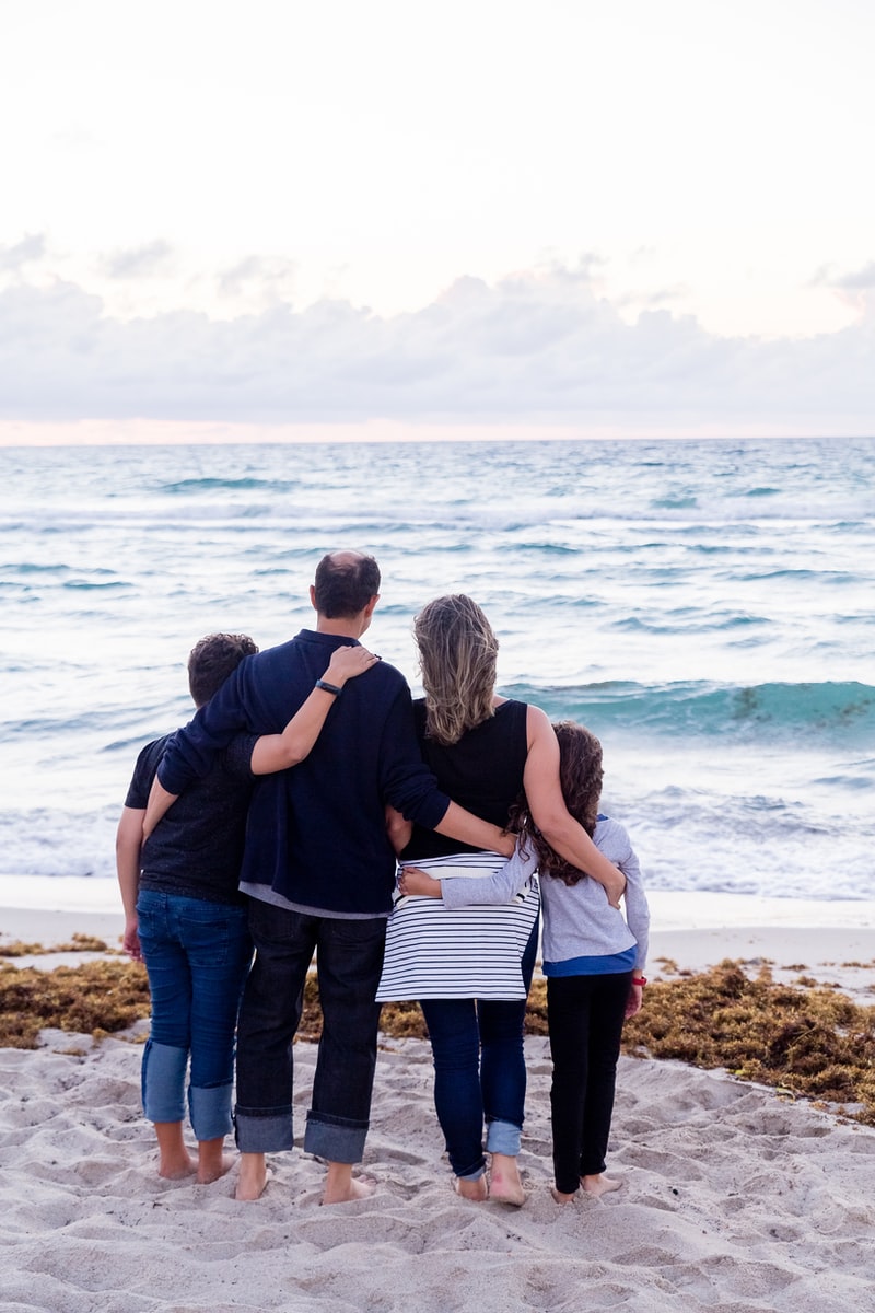 Family by the seaside